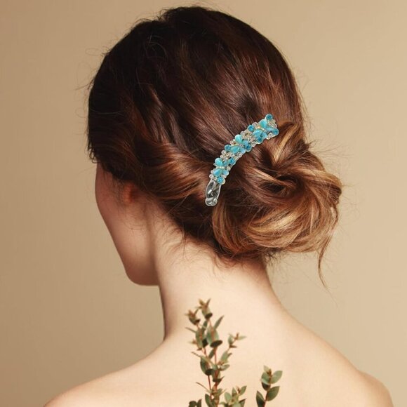 Rhinestone Banana Hair Clips for Women Lightweight Comfortable for Fine Hair main image 8
